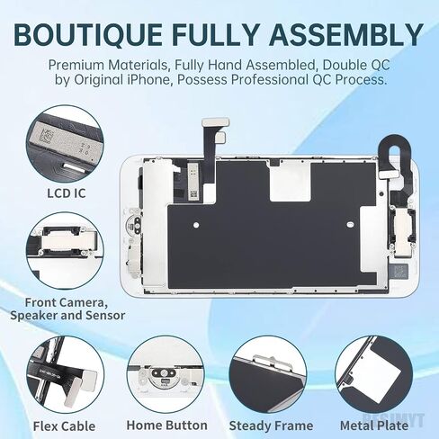 for iPhone 8 Screen Replacement 4.7" Black with Home Button LCD Display for iPhone SE 2nd 2020 Digitizer 3D Touch Assembly Repair Kit Front Camera Speaker Sensor Fix Tools A1863 A1905 A1906 in Kuwait