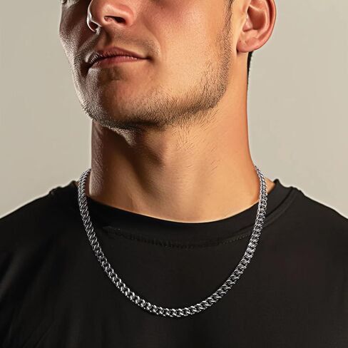 Promise Necklace for Him Silver Cuban Link Chain for Men 7MM Thick Stainless Steel Chain Sentimental Gifts for Husband Anniversary Birthday Valentines Christmas Gifts for Boyfriend,Husband in Saudi Arabia