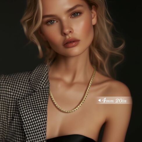 3/4/5/6/7mm Trendy Square Rolo Necklace Chains for Men and Women Non-tarnish 316L Top Grade Stainless Steel Necklace Chain - 16/18/20/22/24/26/30/36 Inch Plus 2" Adjustable Chain in Saudi Arabia