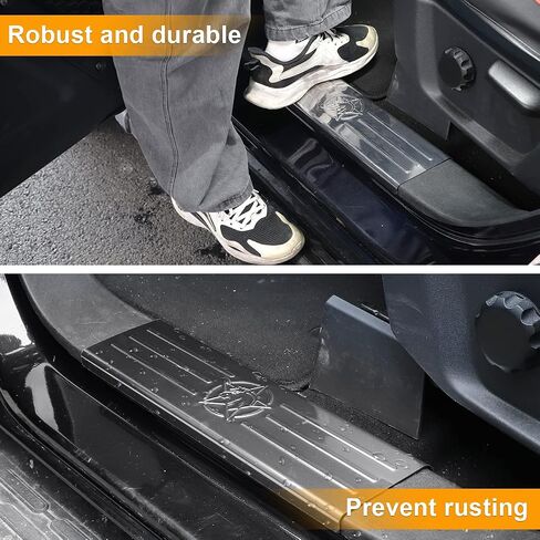Door Sill Protector 4PCS Door sill Entry Guards Cover for Ford Bronco 4 Door 2021 2022 2023 Accessories (Metal Trim) in Saudi Arabia