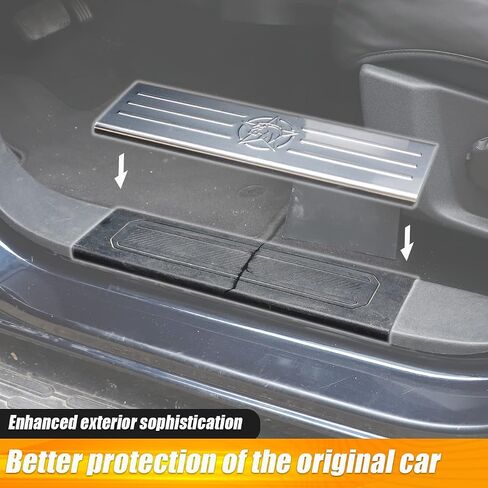 Door Sill Protector 4PCS Door sill Entry Guards Cover for Ford Bronco 4 Door 2021 2022 2023 Accessories (Metal Trim) in Saudi Arabia
