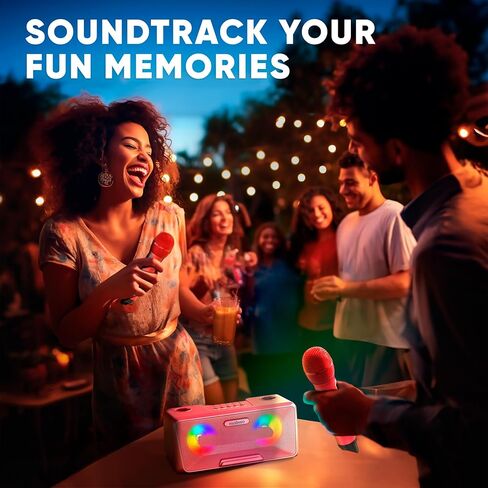 آلة كاريوكي ماسينجو للبالغين والأطفال مع 2 ميكروفونات لاسلكية، ومكبر صوت بلوتوث محمول للغناء، وأضواء LED ملونة، ونظام PA، وحامل هاتف لعرض الكلمات، وكابل تلفزيون. المعزوفة G2 in Kuwait