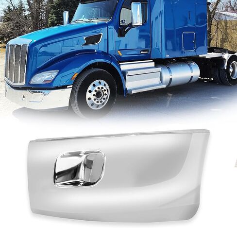 Bumper Corner w/o Fog Light Hole fit for 2013-2022 Peterbilt 579 Semi Truck Left Side Chrome in Kuwait
