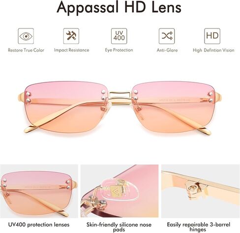 Trendy Y2k Sunglasses for Women Vintage Rectangle Sunnies AP3719 in Saudi Arabia
