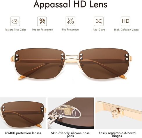 Trendy Y2k Sunglasses for Women Vintage Rectangle Sunnies AP3719 in Kuwait