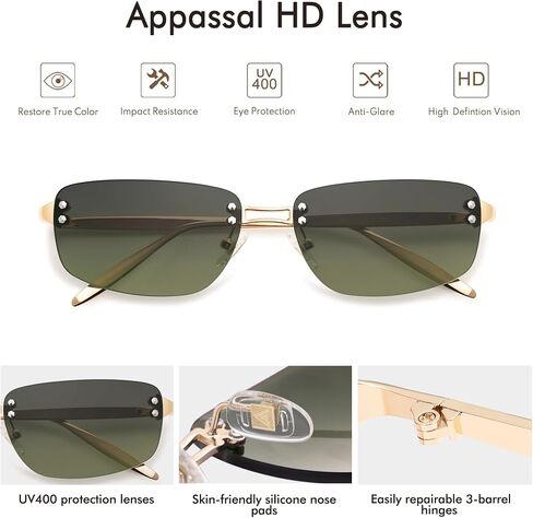 Trendy Y2k Sunglasses for Women Vintage Rectangle Sunnies AP3719 in Saudi Arabia