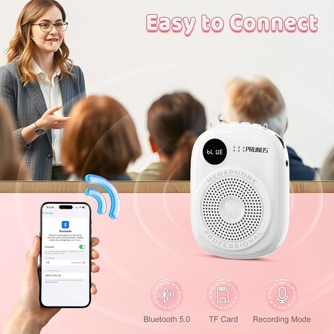 Voice Amplifier for Teacher,Portable Bluetooth Wired Voice Amplifier with Microphone Headset and Speaker, Mini Voice Amplifier for Classroom,Speech,Training,Tour Guide,Mini Bag Design-Beige in Saudi Arabia