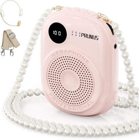 Voice Amplifier for Teacher,Portable Bluetooth Wired Voice Amplifier with Microphone Headset and Speaker, Mini Voice Amplifier for Classroom,Speech,Training,Tour Guide,Mini Bag Design-Beige in Saudi Arabia