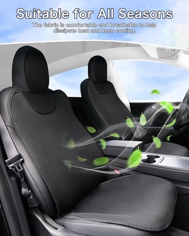 2PC Tesla Cybertruck Front Seat Covers Custom, Breathable Linen Seat Cover,Non-Slip Seat Cushionfor Tesla Cybertruck 2024-2025 (Black) in Saudi Arabia