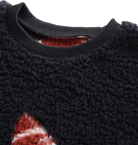 Womens Plush Sweatshirts Crew Neck Long Sleeve Loose Hoodies Pullover Fall Winter Outfits in Kuwait