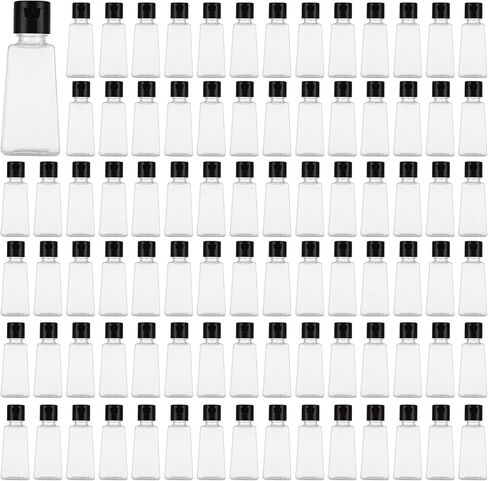 100 عبوة من زجاجات بغطاء قلاب من البلاستيك الشفاف بوزن 1 أونصة - زجاجة ضغط فارغة - زجاجات صغيرة الحجم للسفر لحاويات الاستحمام وصابون الجسم والشامبو in Kuwait