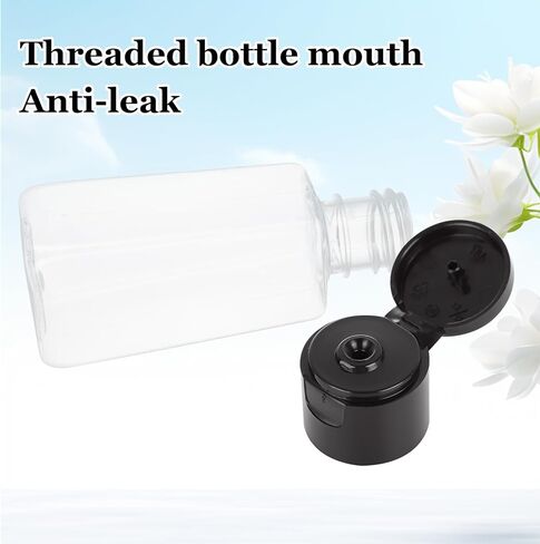 100 عبوة من زجاجات بغطاء قلاب من البلاستيك الشفاف بوزن 1 أونصة - زجاجة ضغط فارغة - زجاجات صغيرة الحجم للسفر لحاويات الاستحمام وصابون الجسم والشامبو in Kuwait