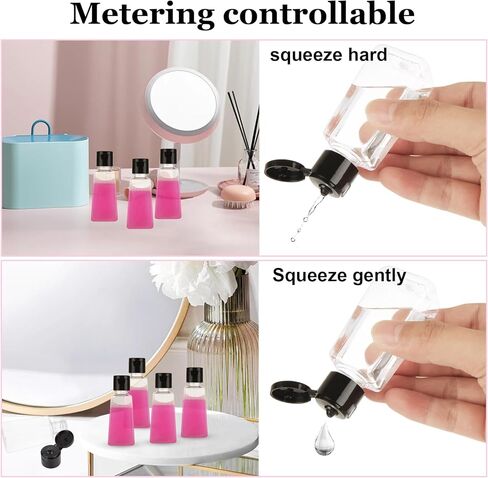 100 عبوة من زجاجات بغطاء قلاب من البلاستيك الشفاف بوزن 1 أونصة - زجاجة ضغط فارغة - زجاجات صغيرة الحجم للسفر لحاويات الاستحمام وصابون الجسم والشامبو in Kuwait