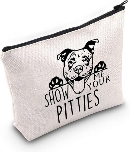 ZJXHPO Funny Pitbull Gift Show Me Your Pitties Dog Lovers Gift Pitbull Mom Cosmetic Bag Zipper Accessory Pouch (Pitties Dog) in Saudi Arabia