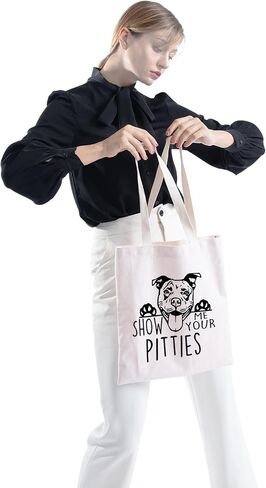 ZJXHPO Funny Pitbull Gift Show Me Your Pitties Dog Lovers Gift Pitbull Mom Cosmetic Bag Zipper Accessory Pouch (Pitties Dog) in Saudi Arabia