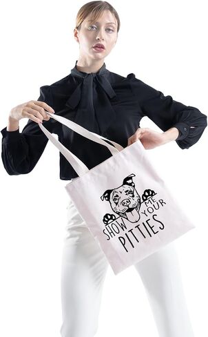 ZJXHPO Funny Pitbull Gift Show Me Your Pitties Dog Lovers Gift Pitbull Mom Cosmetic Bag Zipper Accessory Pouch (Pitties Dog) in Saudi Arabia