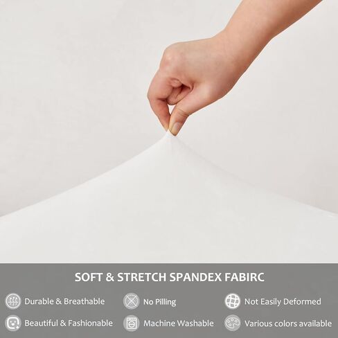 NICEEC Spandex Dining Room Chair Covers with Skirt Easy Fit Removable Kitchen Parson Chair Slipcovers Washable Chair Protector for Wedding Party Banquet Hotel(Set of 6,Brown) in Kuwait