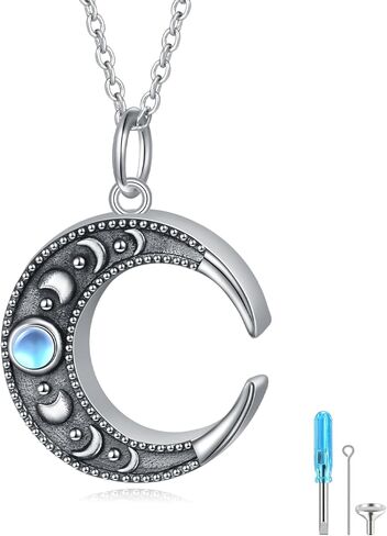 DAOCHONG 925 Sterling Silver Urn Necklace for Ashes Infinity Heart Pendant With Cubic Zirconia Moonstone Teardrop Keepsake Necklace Cremation Jewelry Memorial Pendant Lockets for Ashes 18 inches to 20 inches in Kuwait