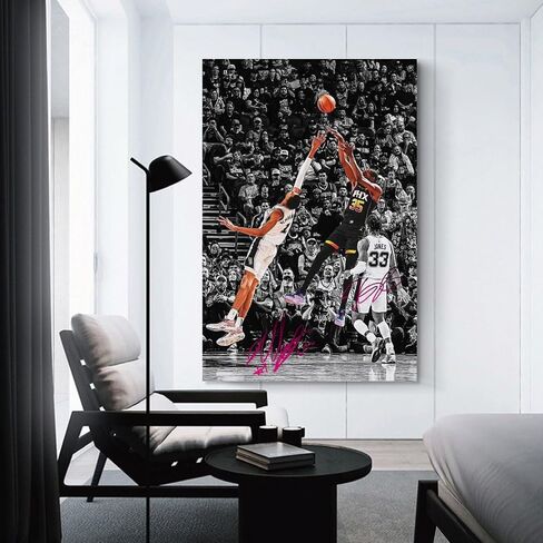 XPLOOT Victor Wembanyama Vs Kevin Durant Game Classic Moments Black And White Style Poster Art Decor Painting Aesthetic Wall Art Canvas for Bedroom Decor 16x24inch(40x60cm) Unframe-style in Saudi Arabia