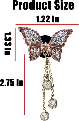 BESULEN Bling Butterfly Car Aromatherapy Air Vent Clips, 4 Pack Air Fresheners Vent Clips with Pearl Pendant, Sparkly Diamond Oil Diffuser Locket, Car Essential Decor Accessories for Women (4*Pink) in Saudi Arabia