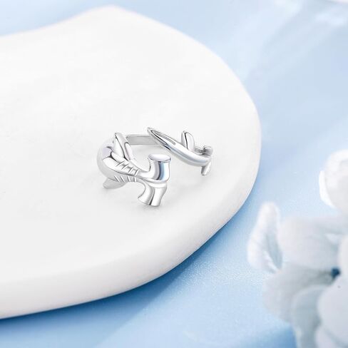 YAFEINI Hammerhead Shark Rings 925 Sterling Silver Shark Fidget Rings Shark Jewelry For Women in Saudi Arabia