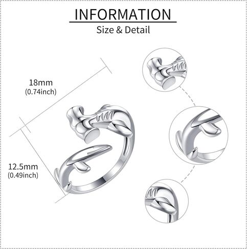 YAFEINI Hammerhead Shark Rings 925 Sterling Silver Shark Fidget Rings Shark Jewelry For Women in Saudi Arabia