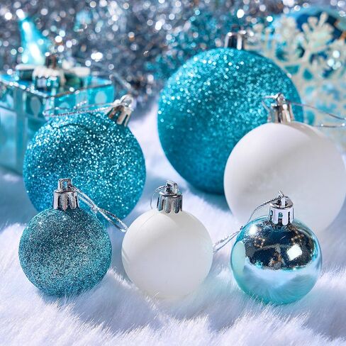 Joiedomi 71 Pcs Shatterproof Christmas Ornaments with Star Tree Topper for Holidays, Party Decoration, Events (Blue&White) in Saudi Arabia