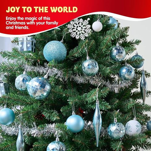 Joiedomi 71 Pcs Shatterproof Christmas Ornaments with Star Tree Topper for Holidays, Party Decoration, Events (Blue&White) in Saudi Arabia