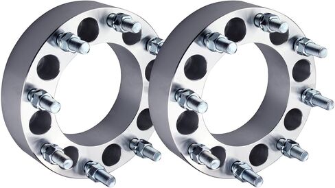 DCVAMOUS 2PC 8x6.5 to 8x180 Wheel Adapters 2 Inch with 14x1.5 Studs Compatible with Chevy GMC 8 Lug for 1999-2010 Silverado Sierra 2500 3500 HD | 2014-2021 RAM-2500 3500 (8x180 Rim on 8x165.1 Truck) in Kuwait
