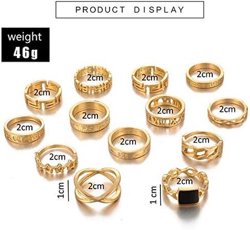 HUASAI Knuckle Rings Set for Women Snake Flower Rings Finger Midi Rings Boho Stacking Rings Pack in Saudi Arabia