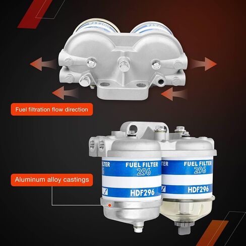 مجموعة فلتر الوقود المزدوج طراز CAV متوافق مع نماذج جرار Ford 2000 2600 2910 3000 3600 3610 4000 4600 4610 5000، يستبدل # EBPN9N166AA، 7111-296 in Kuwait