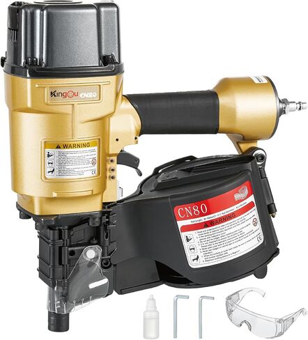 Kingou CN70 Coil Siding Nailer Decking Nailer Accepts 1-3/4-Inch to 2-3/4-Inch Nails with 1/4 NPT Air Connector 225-300pcs Load Capacity Coil Nailer Coil Nail Gun for Wooden Box Packing in Saudi Arabia