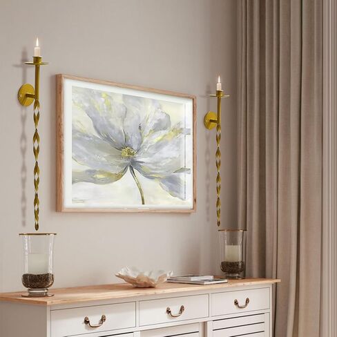 Glamativity Large 2 Pcs Black Metal Wall Long Candle Holders Twisted Sconces Décor, 22.5 x 2.4'' Retro Chic Wall Sconces Candle Holder Decoration, Wall Mount Metal Candlestick Holder for Living Room in Saudi Arabia