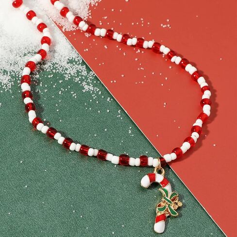 Bethynas عيد الميلاد مطرز المختنق قلادة X-Mas شجرة جلجل بيل ندفة الثلج قلادة الكريستال طوق سلسلة الرقبة لينة الجلد المدبوغ عيد الميلاد حزب مجوهرات للنساء in Kuwait