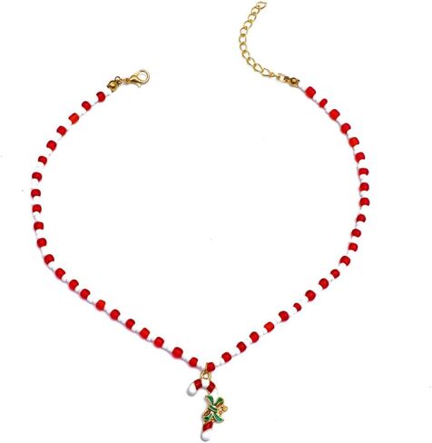 Bethynas عيد الميلاد مطرز المختنق قلادة X-Mas شجرة جلجل بيل ندفة الثلج قلادة الكريستال طوق سلسلة الرقبة لينة الجلد المدبوغ عيد الميلاد حزب مجوهرات للنساء in Kuwait