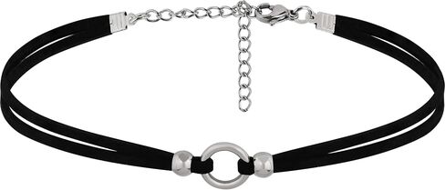 Sacina O Ring Choker, Black Choker, Black Necklace, Boho Necklace, Vintage Necklace, Gothic Choker, Halloween Christmas New Year Jewelry Gift For Women in Saudi Arabia