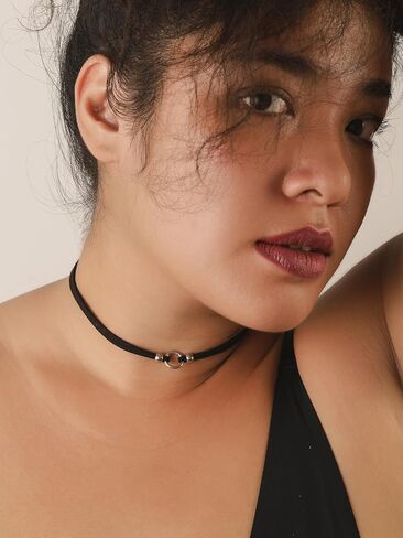 Sacina O Ring Choker, Black Choker, Black Necklace, Boho Necklace, Vintage Necklace, Gothic Choker, Halloween Christmas New Year Jewelry Gift For Women in Saudi Arabia