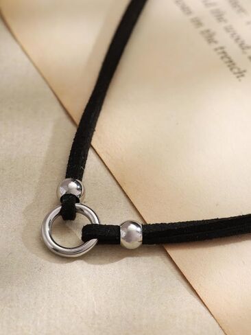 Sacina O Ring Choker, Black Choker, Black Necklace, Boho Necklace, Vintage Necklace, Gothic Choker, Halloween Christmas New Year Jewelry Gift For Women in Saudi Arabia