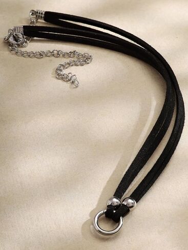 Sacina O Ring Choker, Black Choker, Black Necklace, Boho Necklace, Vintage Necklace, Gothic Choker, Halloween Christmas New Year Jewelry Gift For Women in Saudi Arabia