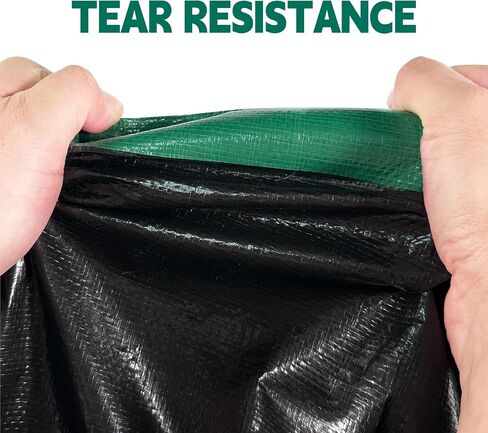قماش القنب 15 × 15 قدم عالي التحمل 100% مقاوم للماء 10 مل، مقاوم للأشعة فوق البنفسجية، حلقات متينة وحواف معززة، قماش القنب الأخضر/الأسود للتخييم، حمامات السباحة، تغطية السيارة - من MVPNET in Kuwait