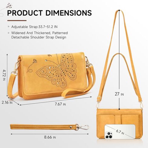 Small Crossbody Bag for Women,Cell Phone Purse Womens Shoulder Handbags Wallet Purse with Credit Card Slots Wristlet in Kuwait