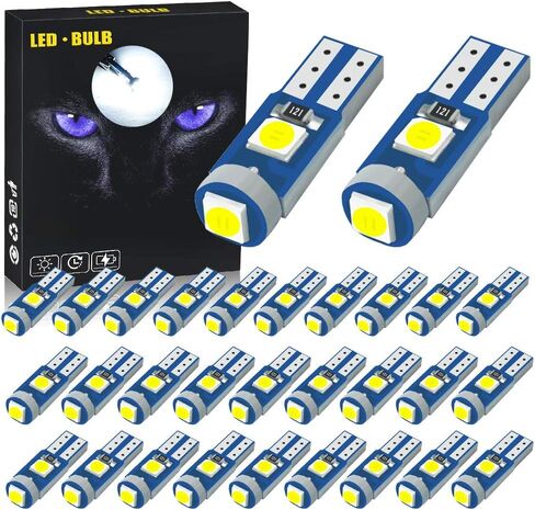 YEORO 30pc Red T5 17 18 27 37 58 70 73 74 79 85 86 2721 LED Bulbs 3x3030 Chips LED Lamp for Map,Dashboard,Instrument panel,Dome,Gauge lights, in Saudi Arabia