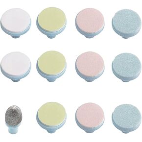 12 Pieces Baby Nail File Pads Trimmer Replacement Electric Grinding Heads for Standard Kid Suits to Newborn Infant Toddler blue Piece Set