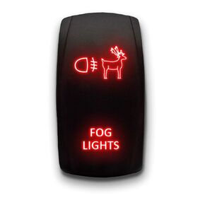 Fog Lights - Red - Stark 5-PIN Laser Etched LED Rocker Switch Dual Light - 20A 12V ON/Off