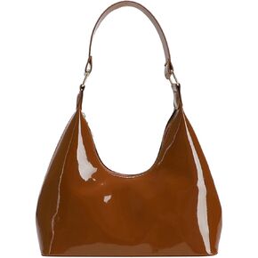 Patent Leather Hobo Bag Crescent Shoulder Bag Small Going Out Tote Bag Satchel Purse