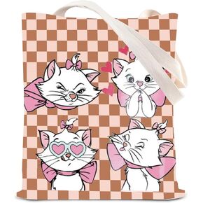 KUIYAI Marie Cat Movie Merchandise Tote Bag Marie Emotions Love Canvas Bag Marie Ladies Gift Magic Kingdom Gift WDW Gift