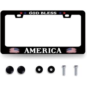 Never Drive Faster Than Your Guardian Angel Can Fly License Plate Frame Funny Text License Plate Stainless Steel Accessory License Plate Personalise Decoration with Screws 12.3" x 6.3" Women Men