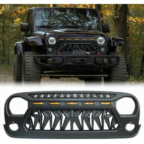 شواية لسيارة 2007 2008 2009 2010 2012 2016 2018 Wrangler JK مع شبكة أمامية LED، أضواء نهارية للجري، أسود مطفي in Kuwait