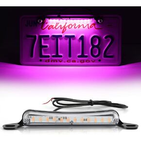 LivTee License Plate Light, LED Tag Lights, Extremely Bright LED License Plate Lights Assembly for Trailer UTV ATV Truck RV Boat, Car Accessories, Purple(6000K)
