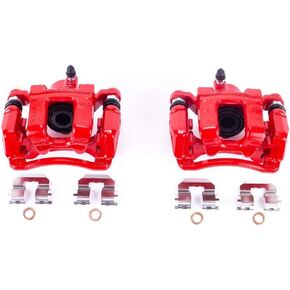 Power Stop Rear S6456 Pair of High-Temp Red Powder Coated Calipers For Hyundai Sonata 2011-2015, Kia Optima 2011-2015 [Model Specific]